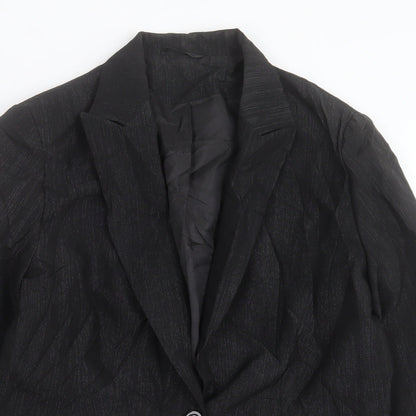 George Womens Black Jacket Blazer Size 12 Button