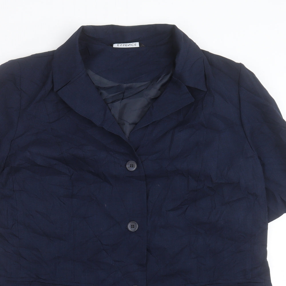 essence Womens Blue Jacket Blazer Size 18 Button