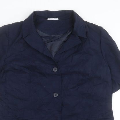 essence Womens Blue Jacket Blazer Size 18 Button