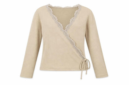 Womens UK Size M Stradivarius Beige Wrap Blouse