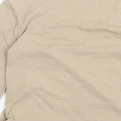 Womens UK Size M Stradivarius Beige Wrap Blouse