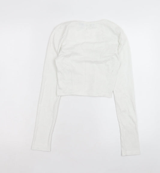 Womens UK Size 6 NAANAA White Cropped T-Shirt