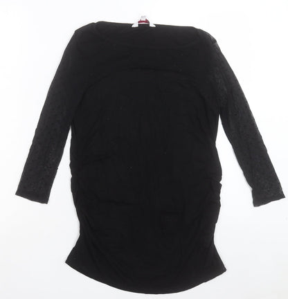 Womens UK Size 10 Red Herring Black Basic T-Shirt