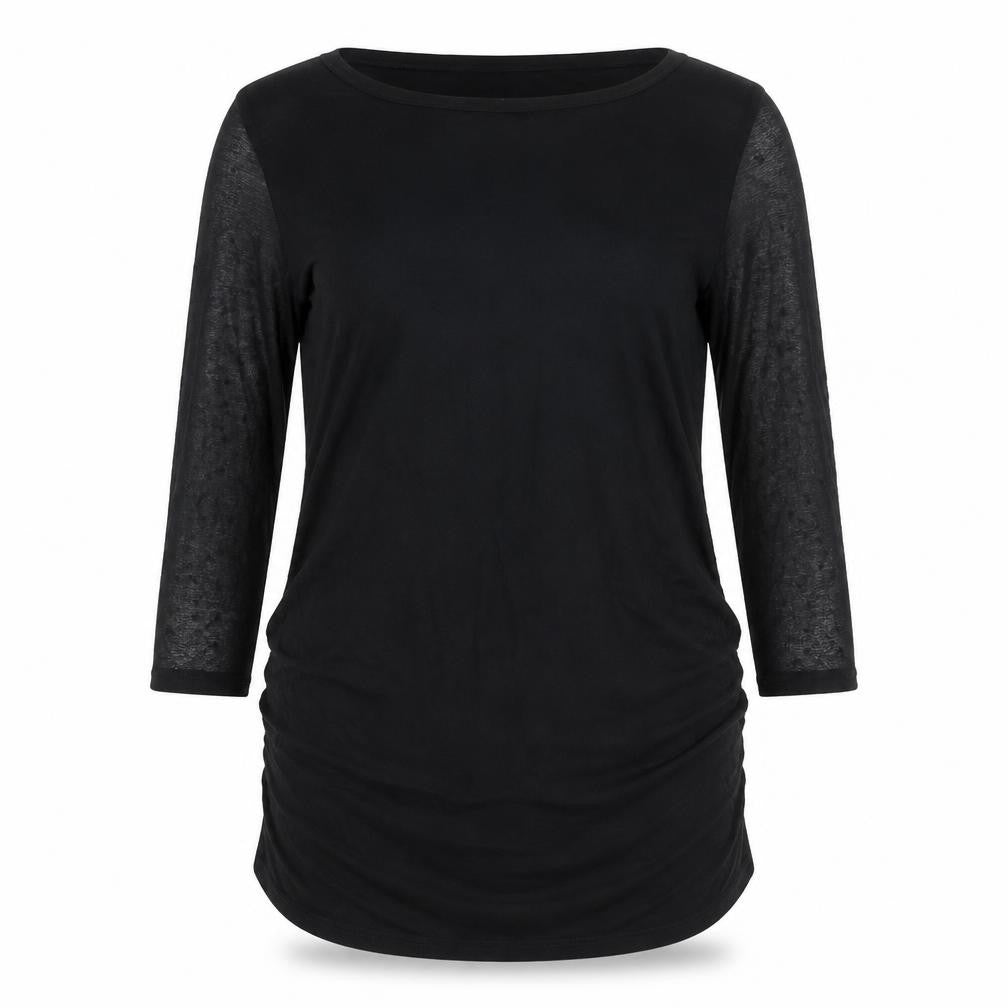 Womens UK Size 10 Red Herring Black Basic T-Shirt