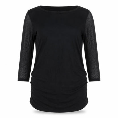 Womens UK Size 10 Red Herring Black Basic T-Shirt