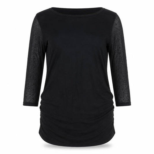 Womens UK Size 10 Red Herring Black Basic T-Shirt