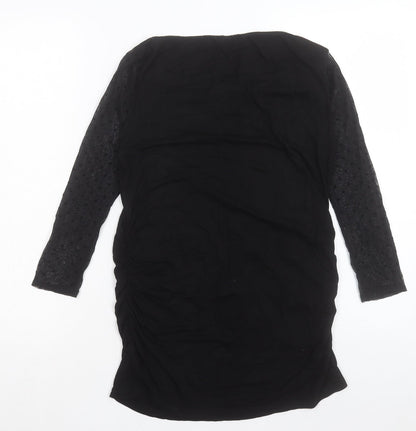 Womens UK Size 10 Red Herring Black Basic T-Shirt