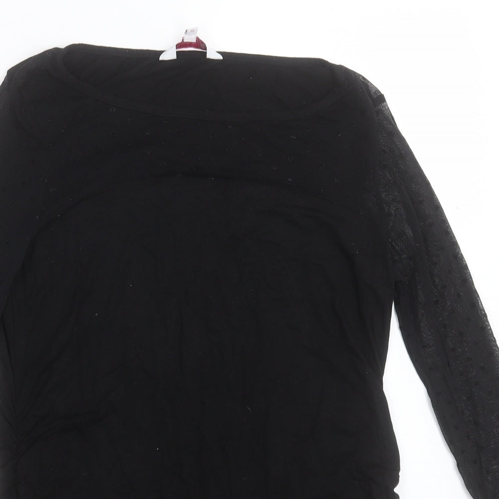 Womens UK Size 10 Red Herring Black Basic T-Shirt