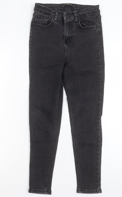 addax Womens Black Cotton Skinny Jeans Size 6 L24 in Regular Button