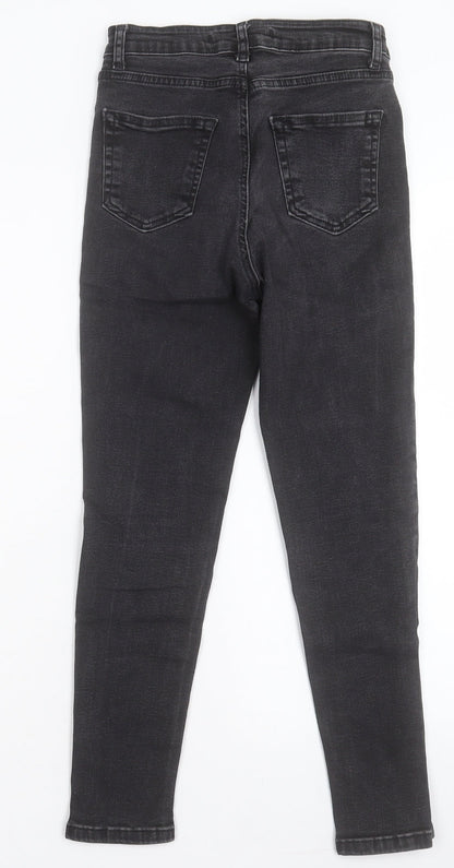 addax Womens Black Cotton Skinny Jeans Size 6 L24 in Regular Button
