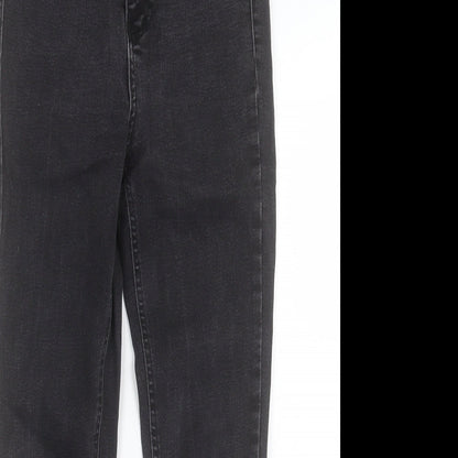 addax Womens Black Cotton Skinny Jeans Size 6 L24 in Regular Button