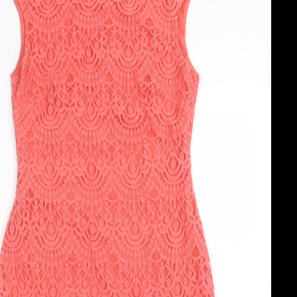 Jessica Howard Womens Pink Polyester Sheath Size 12 Boat Neck Pullover