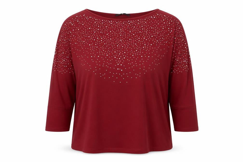Womens UK Size 14 Very Red Basic T-Shirt