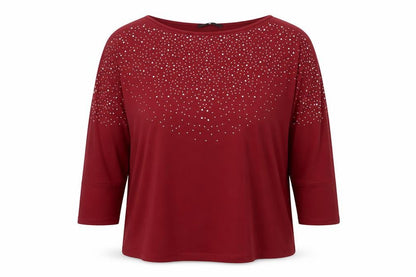 Womens UK Size 14 Very Red Basic T-Shirt