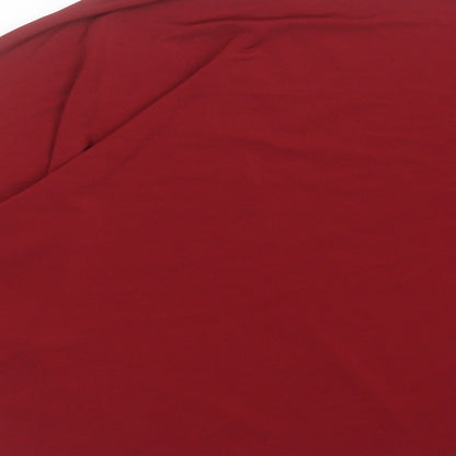 Womens UK Size 14 Very Red Basic T-Shirt