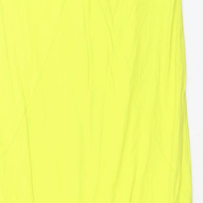 Zara Womens Green Cotton A-Line Size M V-Neck Tie