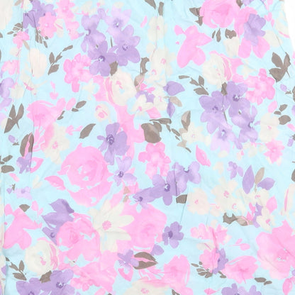 Marks and Spencer Womens Multicoloured Floral Viscose A-Line Skirt Size 12 Zip