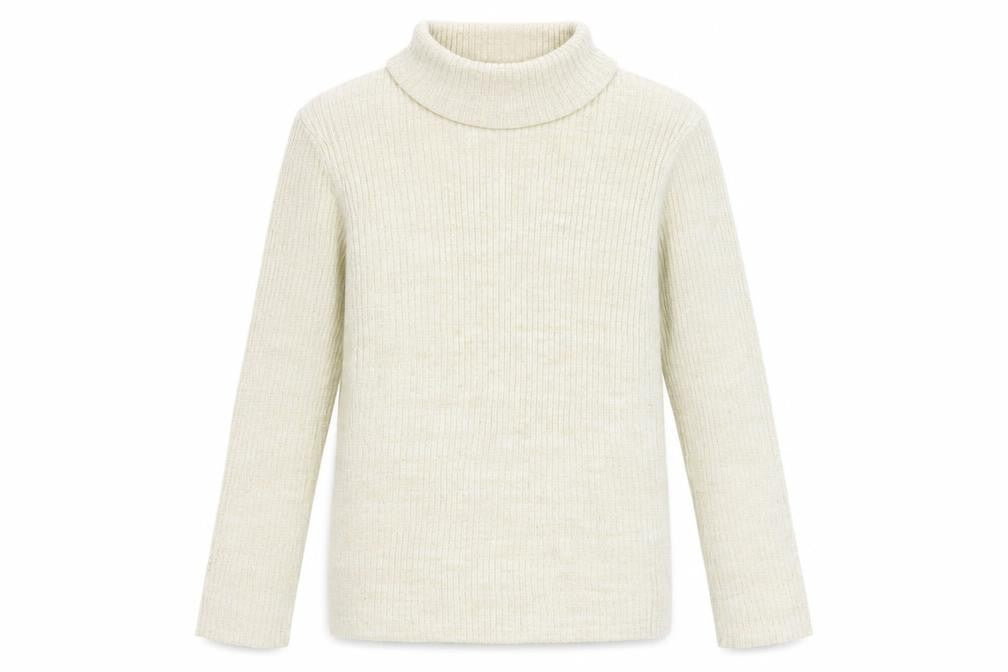 TU Girls Beige High Neck Acrylic Pullover Jumper Size 11 Years Pullover - Ribbed
