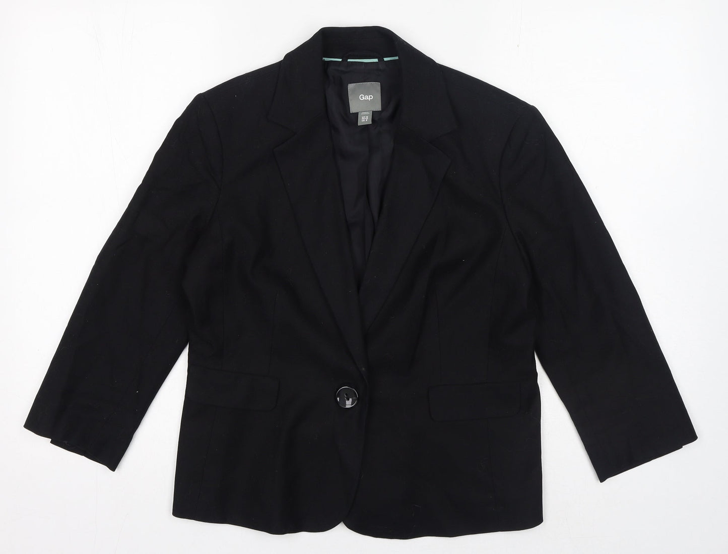 Gap Womens Black Cotton Jacket Blazer Size 12