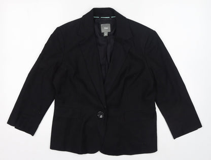 Gap Womens Black Cotton Jacket Blazer Size 12