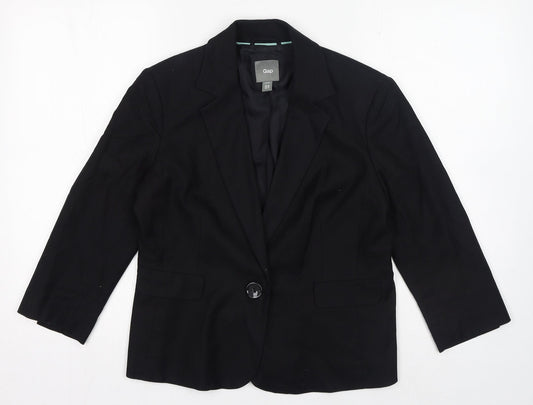 Gap Womens Black Cotton Jacket Blazer Size 12