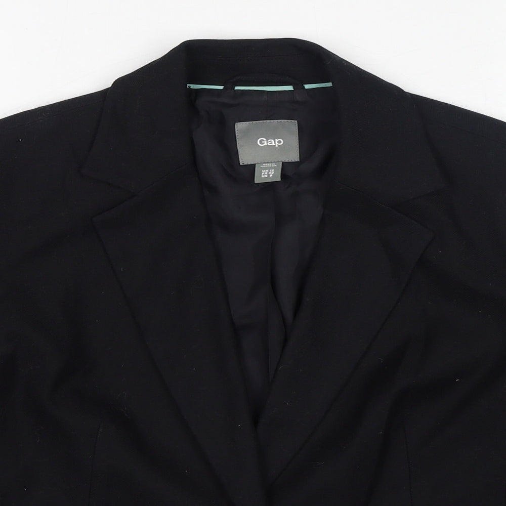 Gap Womens Black Cotton Jacket Blazer Size 12