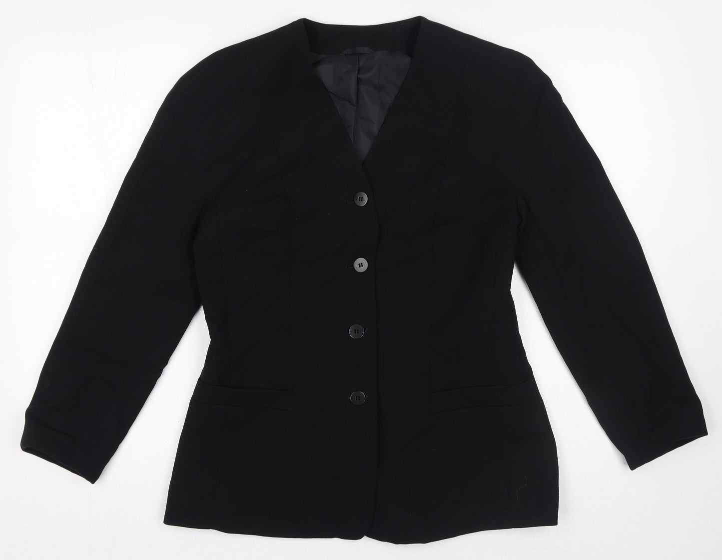 NEXT Womens Black Polyester Jacket Blazer Size 10