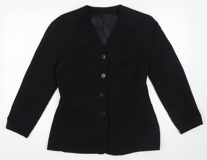 NEXT Womens Black Polyester Jacket Blazer Size 10
