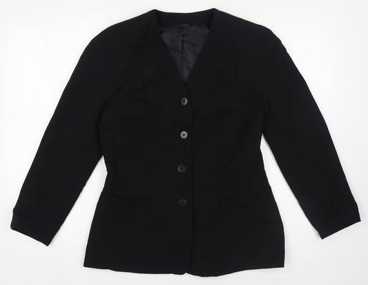 NEXT Womens Black Polyester Jacket Blazer Size 10