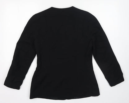 NEXT Womens Black Polyester Jacket Blazer Size 10