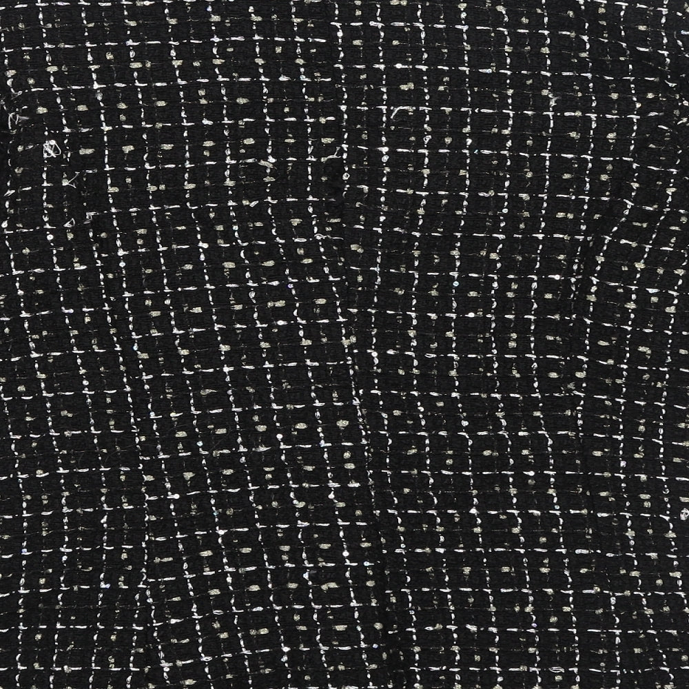 SheIn Womens Black Geometric Polyester Jacket Blazer Size M