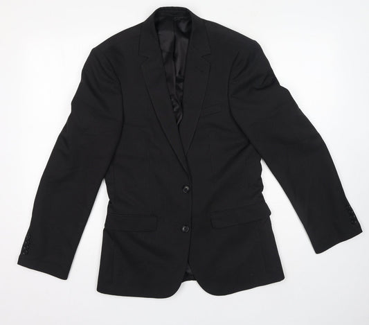 F&F Womens Black Polyester Jacket Suit Jacket Size 38 - Pinstripe