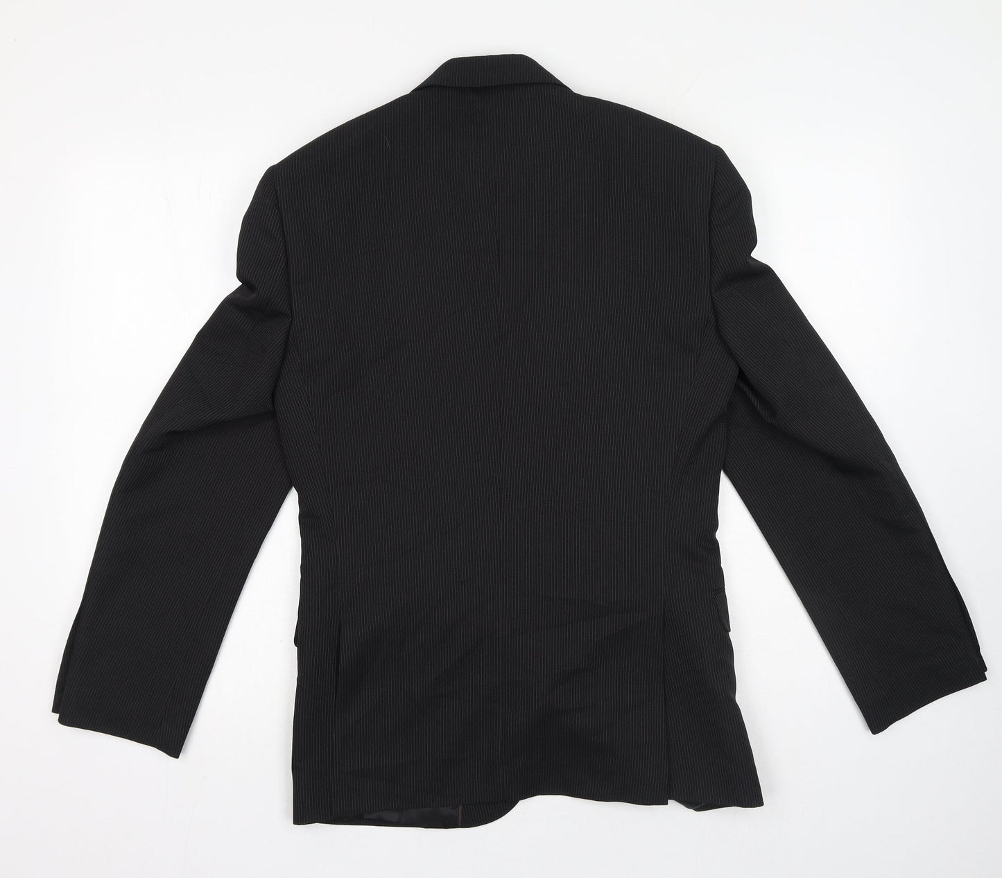 F&F Womens Black Polyester Jacket Suit Jacket Size 38 - Pinstripe