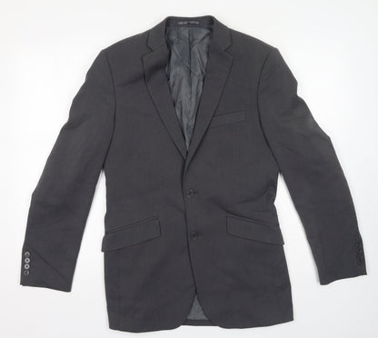 Taylor & Reece Womens Grey Polyester Jacket Suit Jacket Size 36