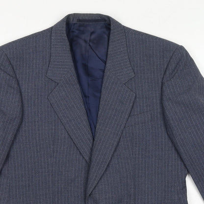 Tuomi Mens Blue Polyester Jacket Suit Jacket Size 36