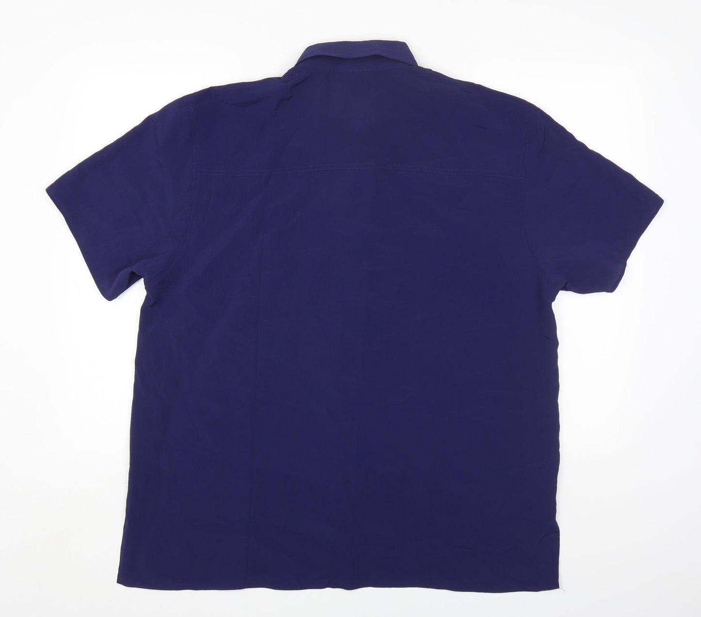 EXTRA Womens Blue Polyester Basic Button-Up Size 10 Collared