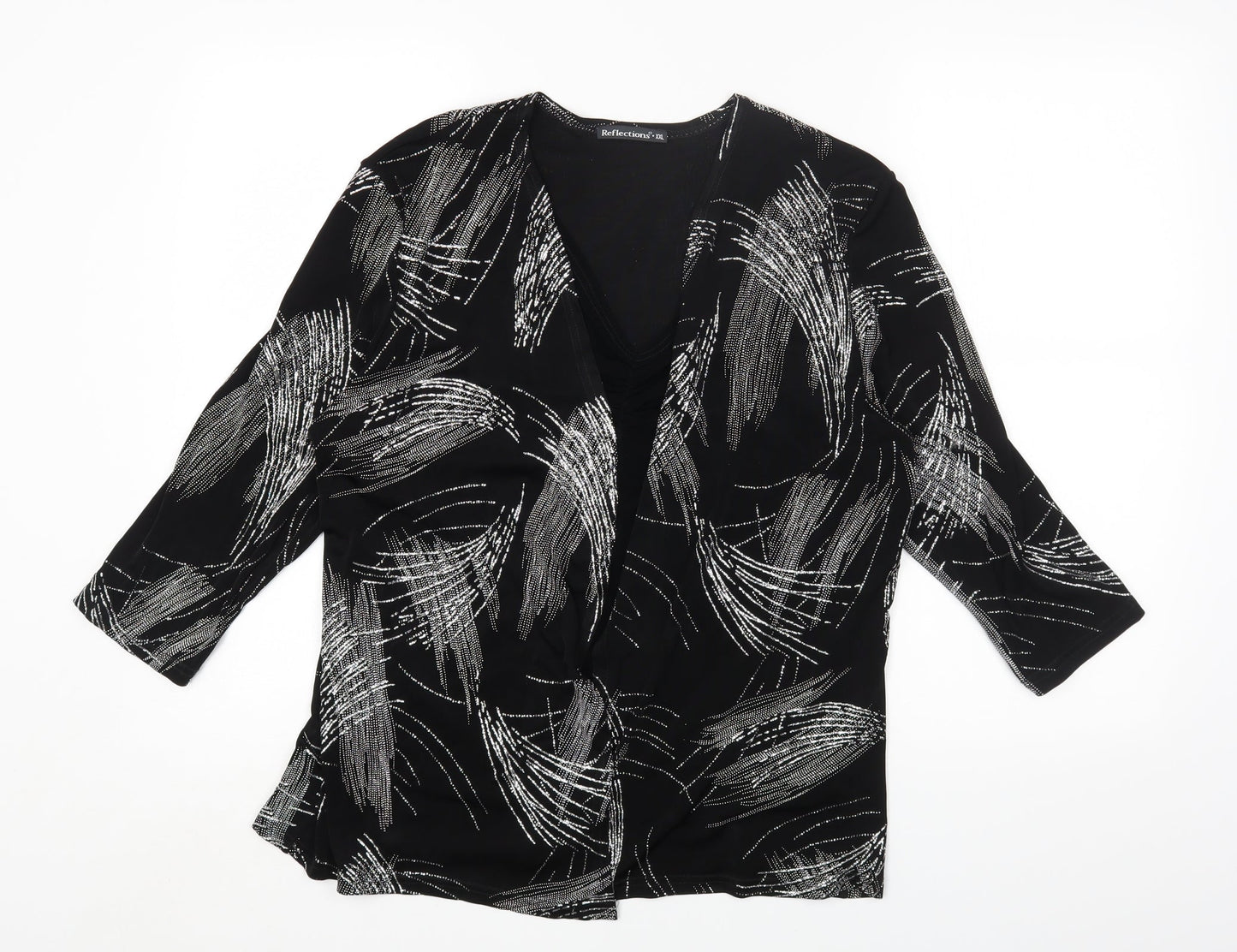 Womens UK Size 2XL Reflections Black Basic Blouse
