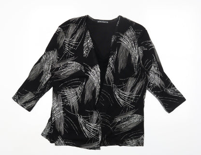 Womens UK Size 2XL Reflections Black Basic Blouse