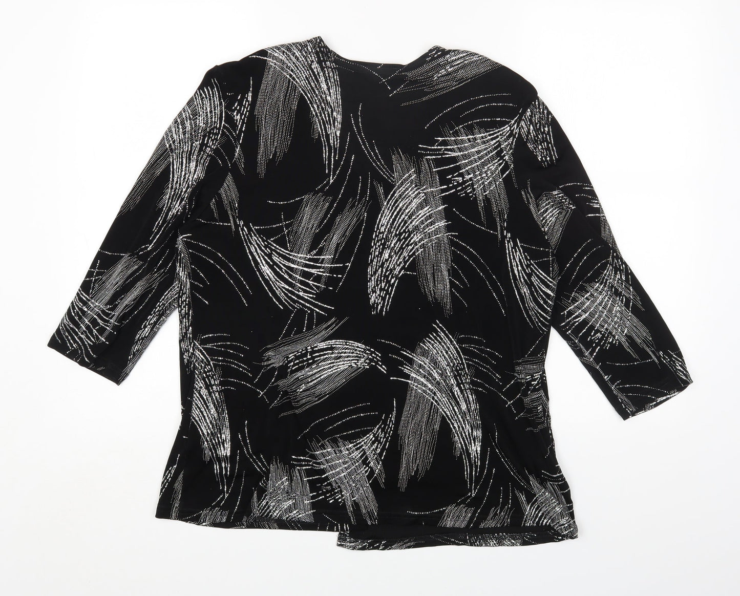 Womens UK Size 2XL Reflections Black Basic Blouse