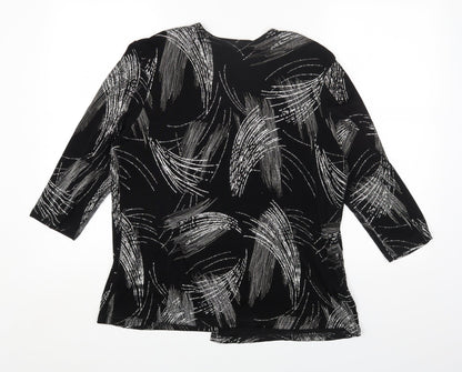 Womens UK Size 2XL Reflections Black Basic Blouse