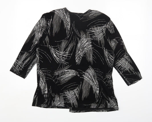 Womens UK Size 2XL Reflections Black Basic Blouse
