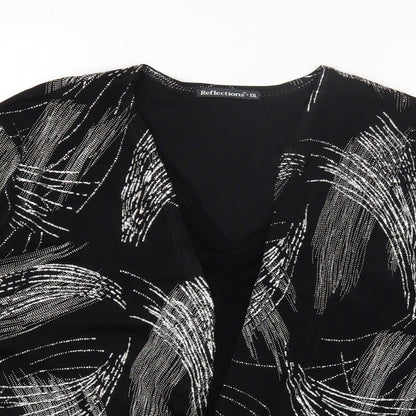 Womens UK Size 2XL Reflections Black Basic Blouse