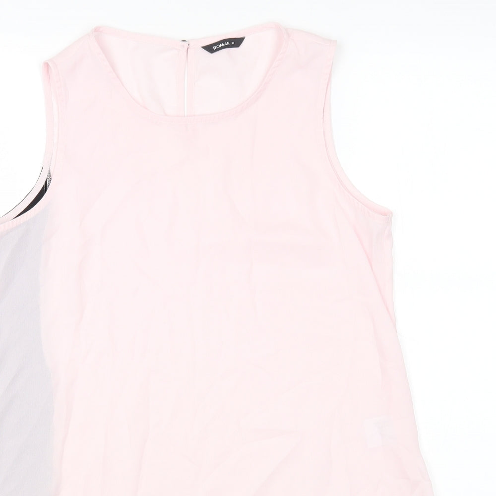 Womens UK Size 10 Roman Pink Basic Blouse