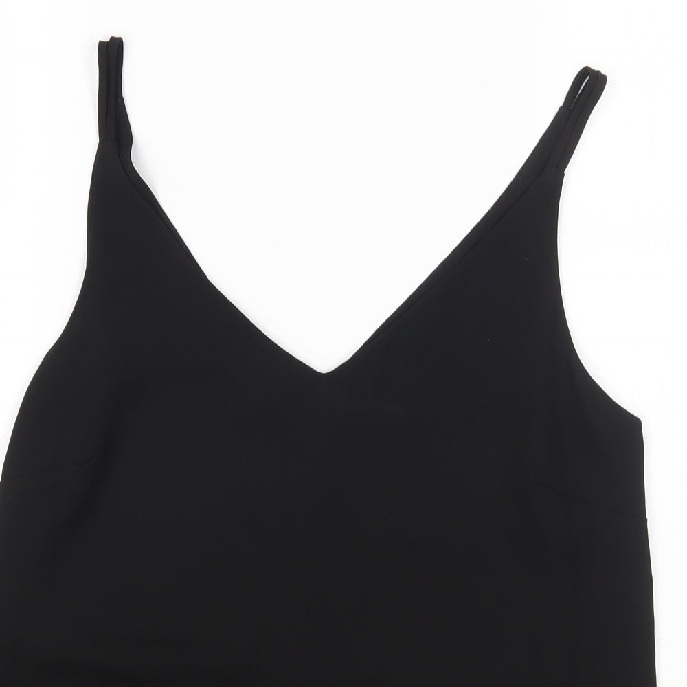 Papaya Womens Black Polyester Basic Blouse Size 12 V-Neck