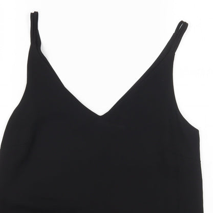 Papaya Womens Black Polyester Basic Blouse Size 12 V-Neck