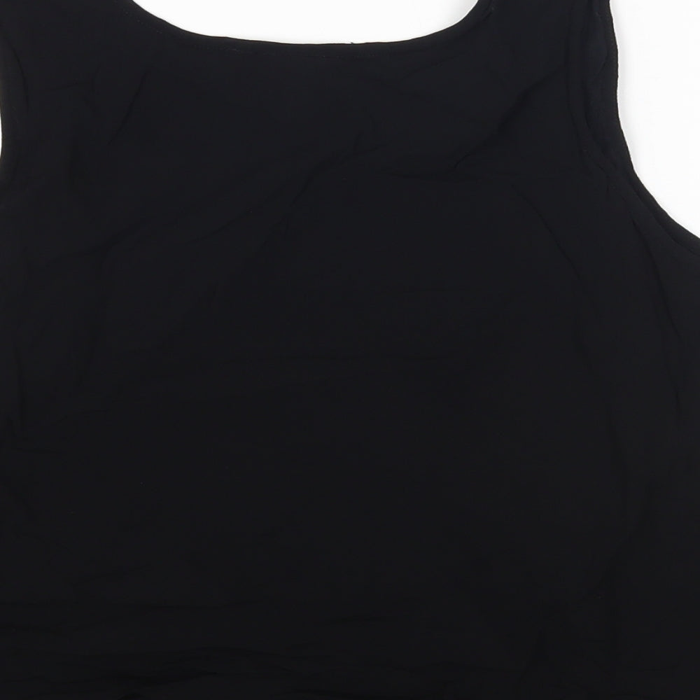 Womens UK Size L Adini Black Basic Tank
