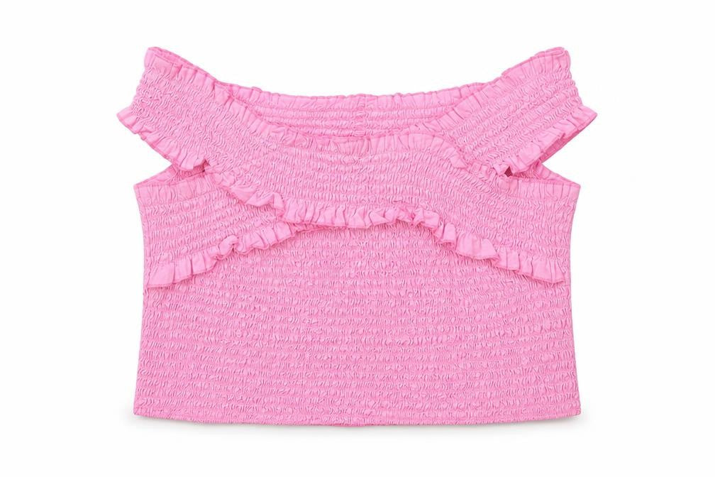 Innocence Womens Pink Cotton Basic T-Shirt Size 14 Off the Shoulder