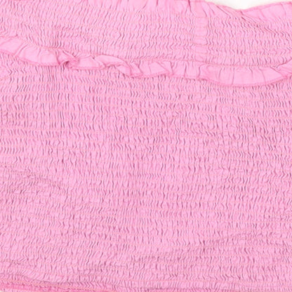 Innocence Womens Pink Cotton Basic T-Shirt Size 14 Off the Shoulder