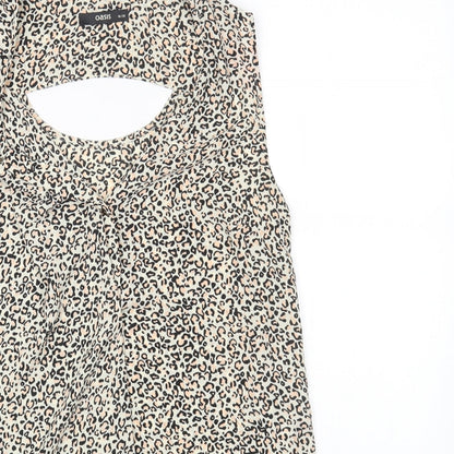 Womens UK Size 10 Oasis Beige Basic Blouse