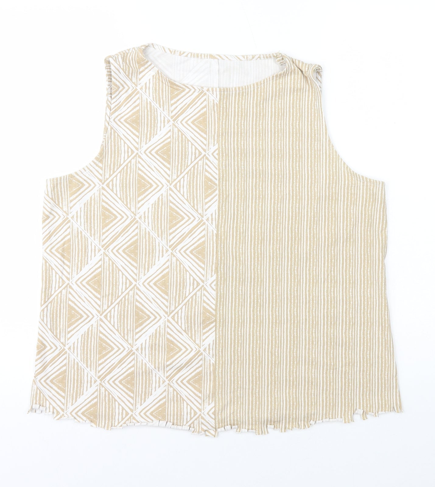 Womens UK Size 16 Preworn Beige Basic Tank